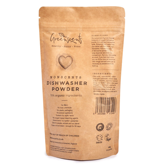 Greenscents Nonscents Organic Dishwasher Powder 180g