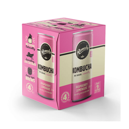 Remedy Raspberry Lemonade Kombucha Multipack 4x330ml